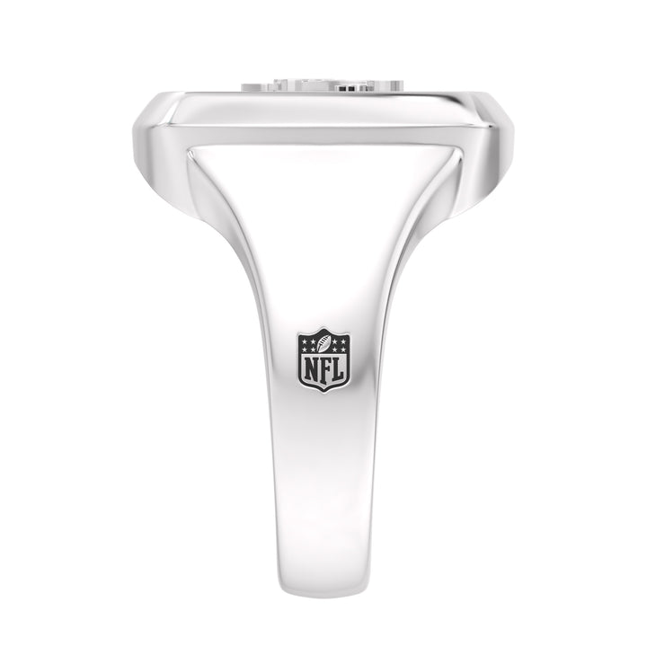 NFL CAROLINA PANTHERS MEN'S ONYX RING 
with 1/20 CTTW Diamonds and Sterling Silver