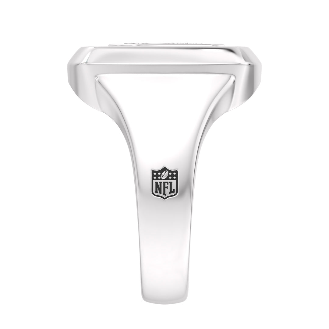 NFL LAS VEGAS RAIDERS MEN'S ONYX RING
 with 1/20 CTTW Diamonds and Sterling Silver