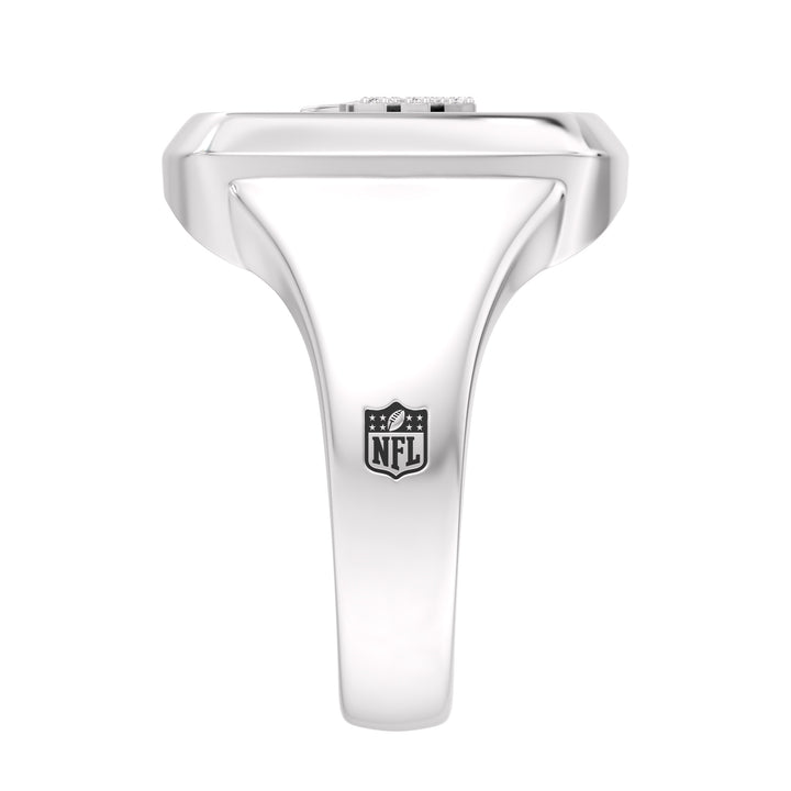 NFL PHILADELPHIA EAGLES MEN'S ONYX RING 
with 1/20 CTTW Diamonds and Sterling Silver