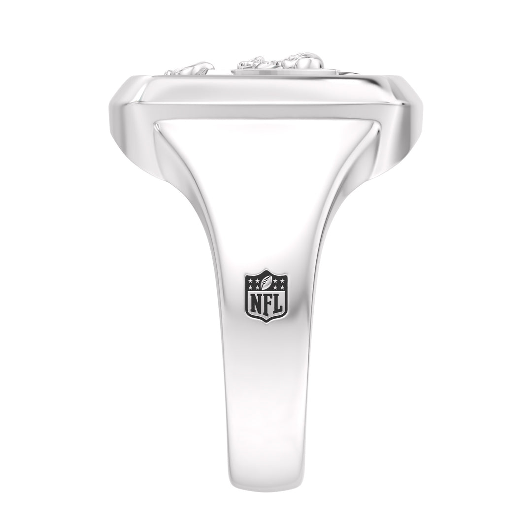 NFL TAMPA BAY BUCCANEERS MEN'S ONYX RING
 with 1/20 CTTW Diamonds and Sterling Silver