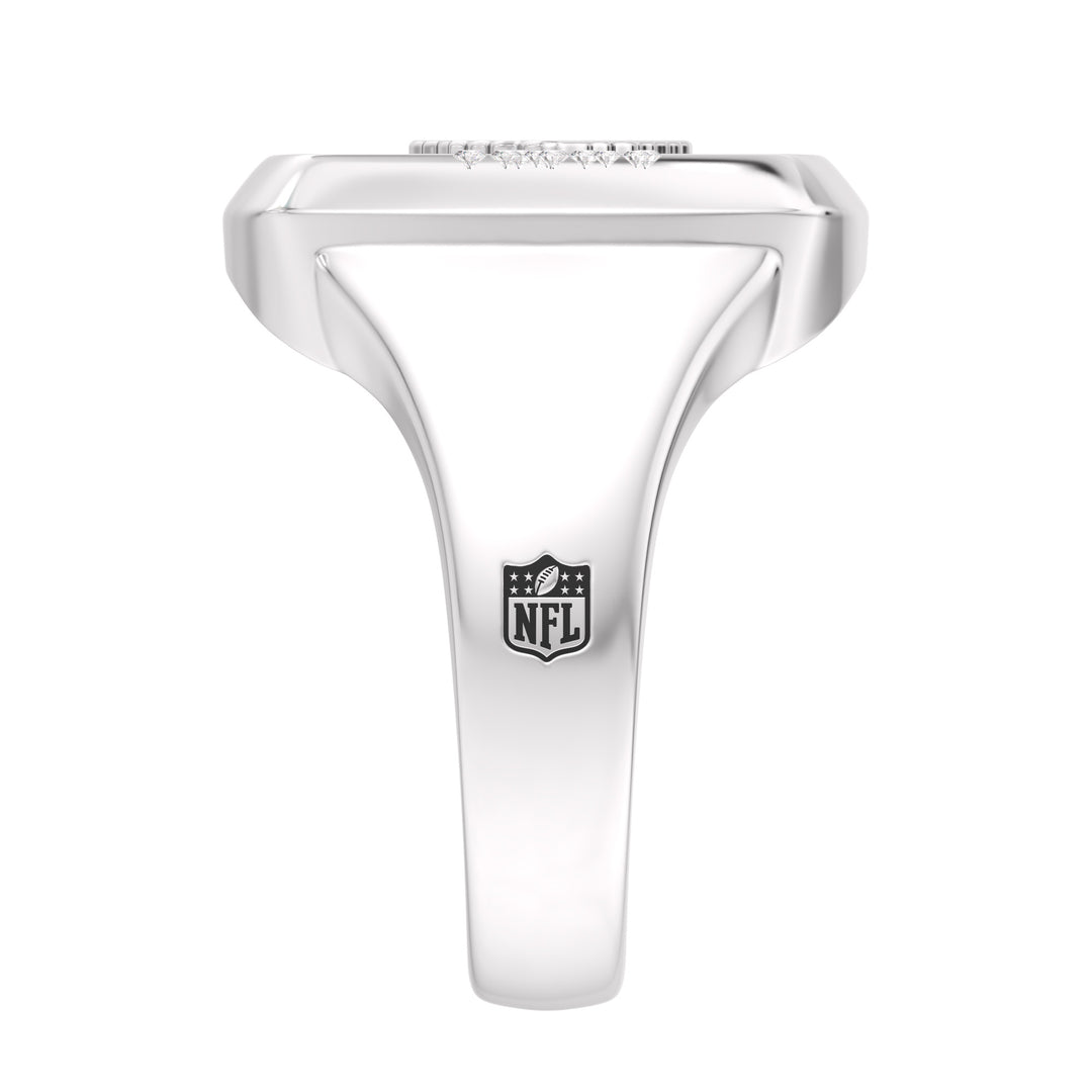 NFL KANSAS CITY CHIEFS MEN'S ONYX RING with 1/20 CTTW Diamonds and Sterling Silver