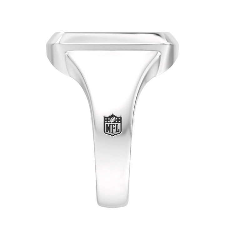 NFL NEW YORK GIANTS MEN'S ONYX RING
 with 1/20 CTTW Diamonds and Sterling Silver