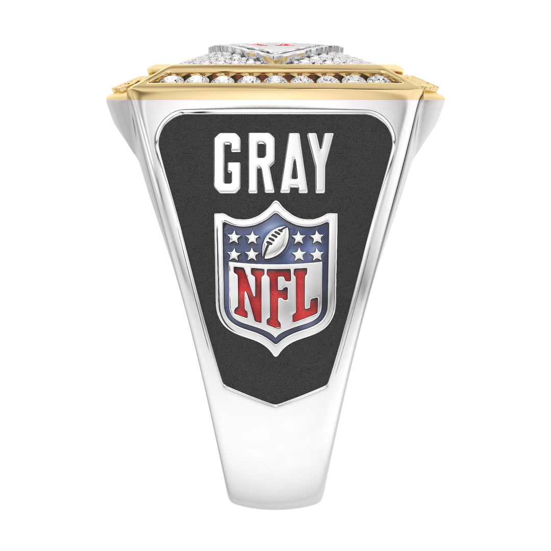 NOAH GRAY MEN'S CHAMPIONS RING with 1/2 CTTW Diamonds, 10K Yellow Gold and Sterling Silver