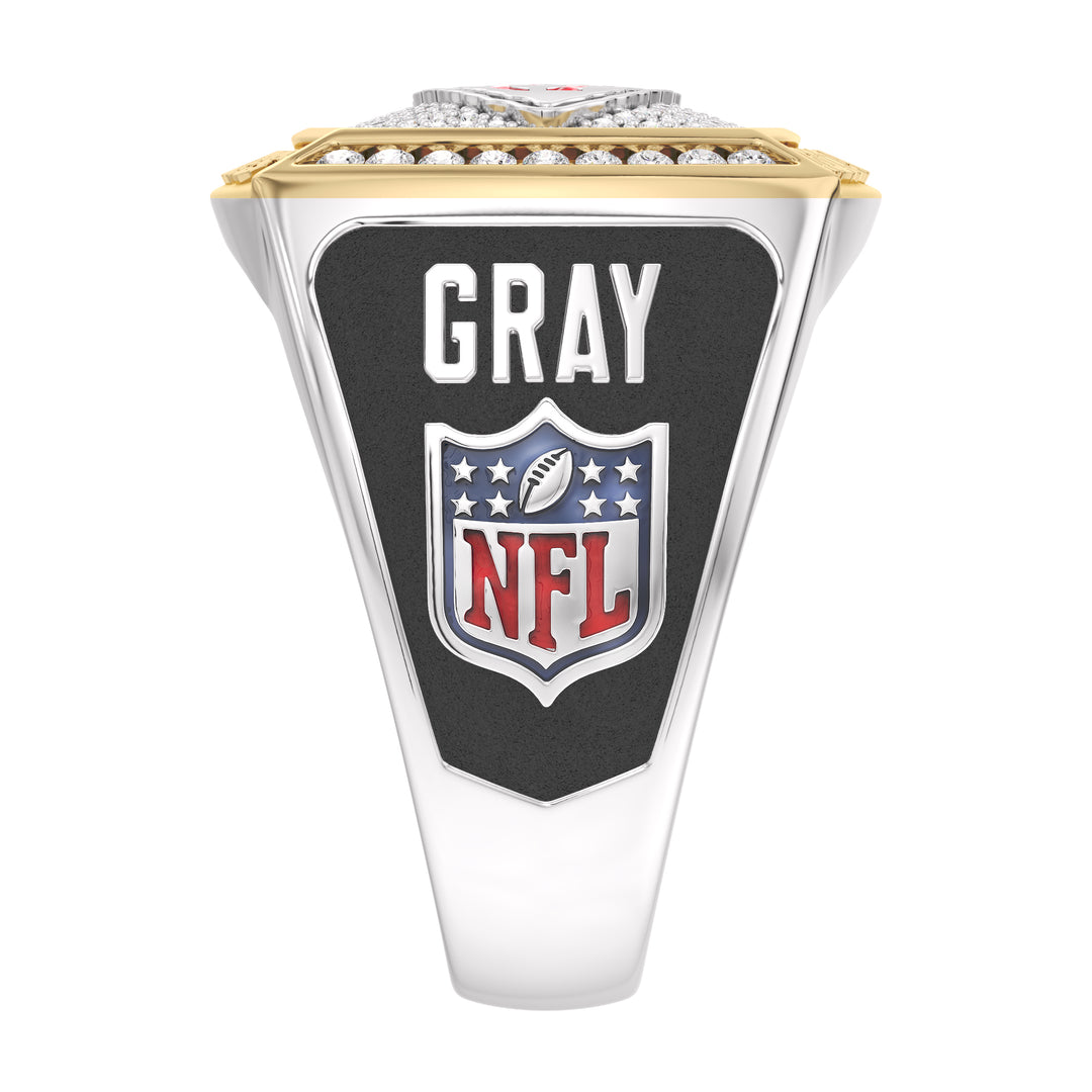 NOAH GRAY MEN'S AUTOGRAPH RING with 1/2 CTTW Diamonds, 10K Yellow Gold and Sterling Silver