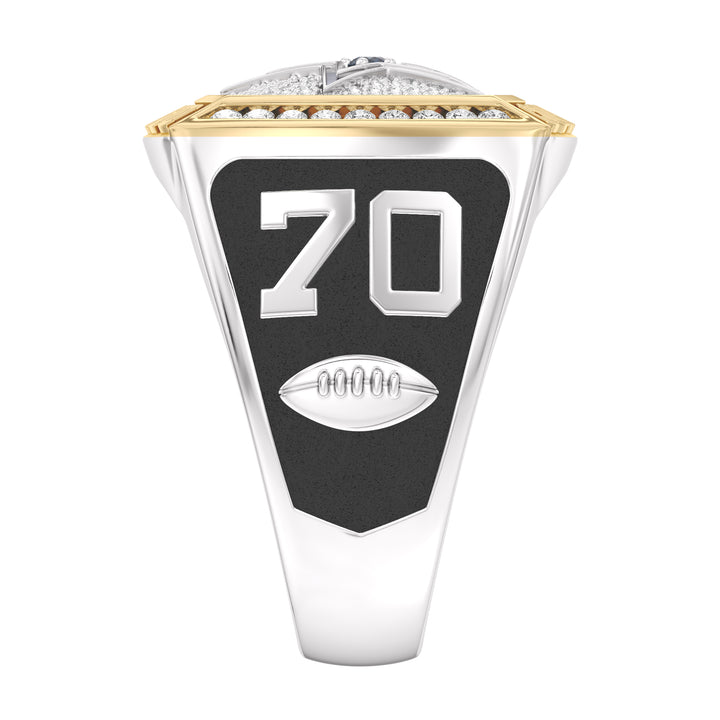 ZACK MARTIN MEN'S AUTOGRAPH RING with 1/2 CTTW Diamonds, 10K Yellow Gold and Sterling Silver