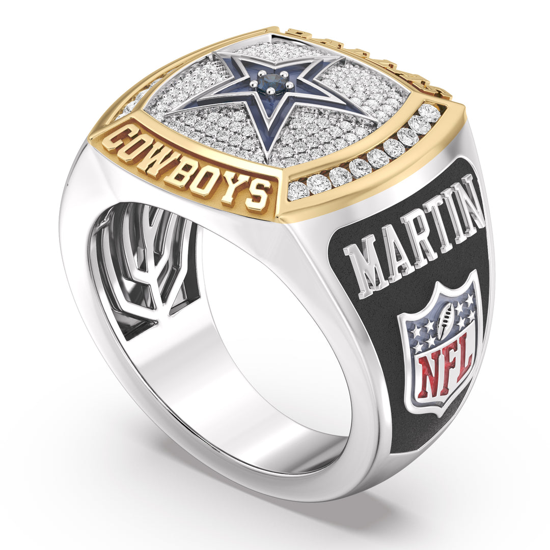 ZACK MARTIN MEN'S CHAMPIONS RING with 1/2 CTTW Diamonds, 10K Yellow Gold and Sterling Silver