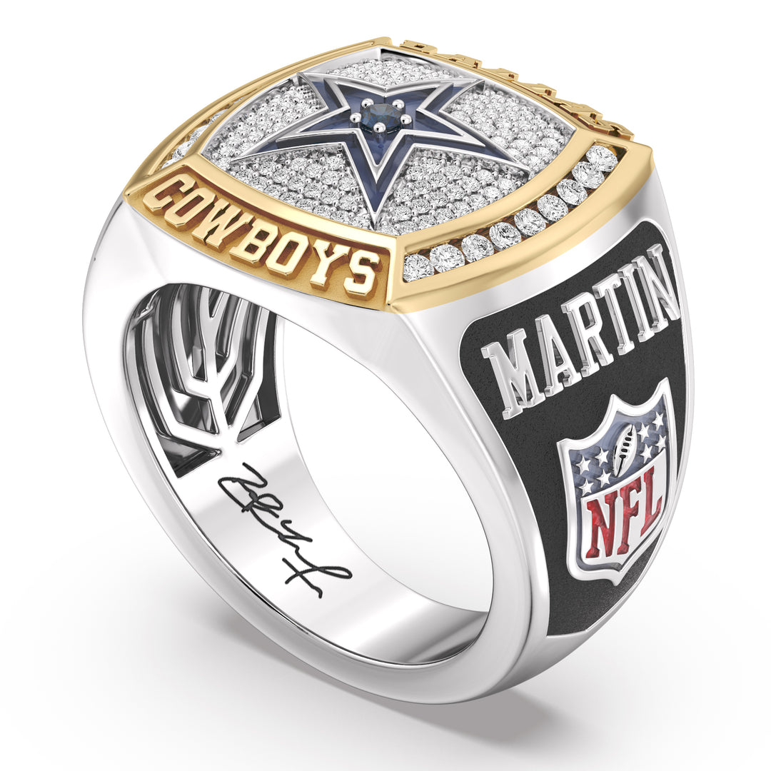 ZACK MARTIN MEN'S AUTOGRAPH RING with 1/2 CTTW Diamonds, 10K Yellow Gold and Sterling Silver