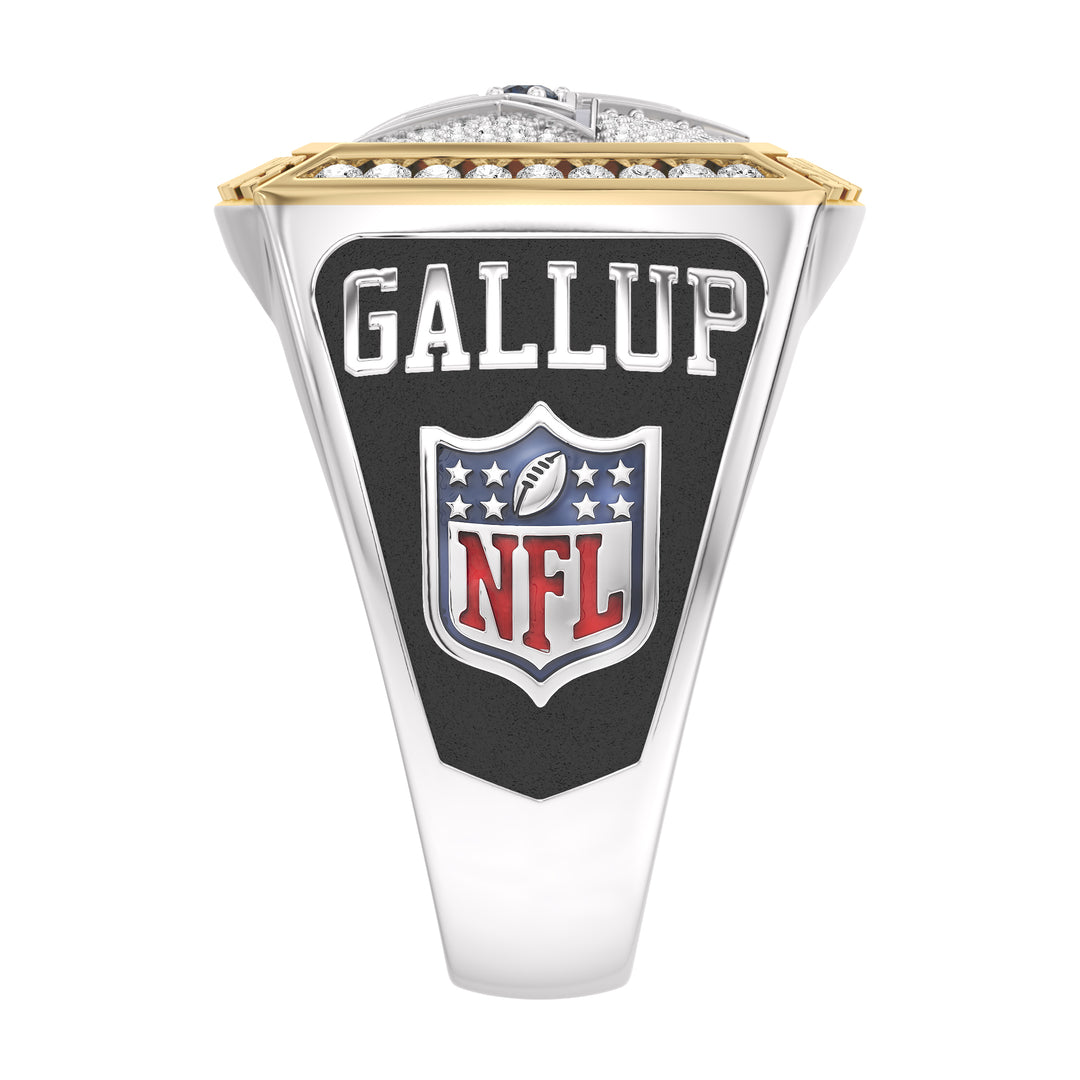 MICHAEL GALLUP MEN'S AUTOGRAPH RING with 1/2 CTTW Diamonds, 10K Yellow Gold and Sterling Silver