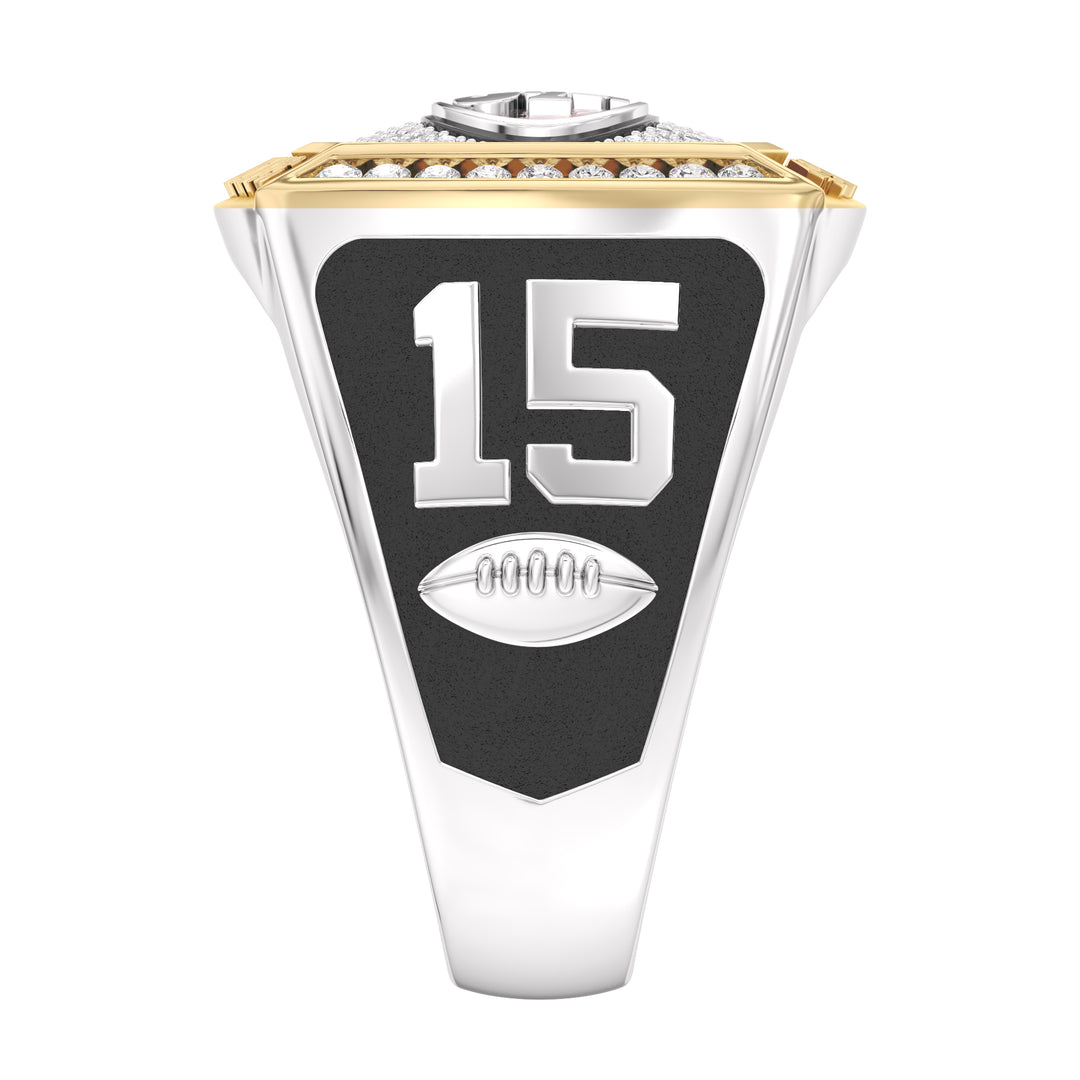 JAUAN JENNINGS MEN'S CHAMPIONS RING with 1/2 CTTW Diamonds, 10K Yellow Gold and Sterling Silver