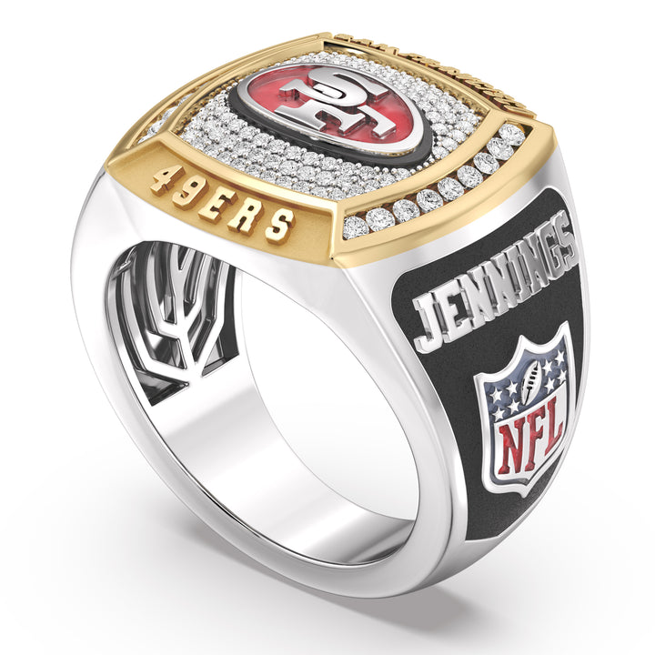 JAUAN JENNINGS MEN'S CHAMPIONS RING with 1/2 CTTW Diamonds, 10K Yellow Gold and Sterling Silver