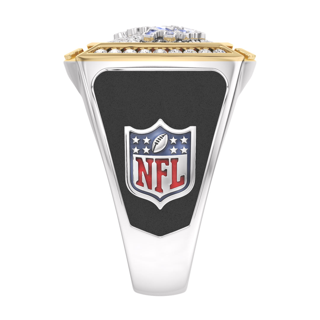 NFL DETROIT LIONS MEN'S CUSTOM RING with 1/2 CTTW Diamonds, 10K Yellow Gold and Sterling Silver