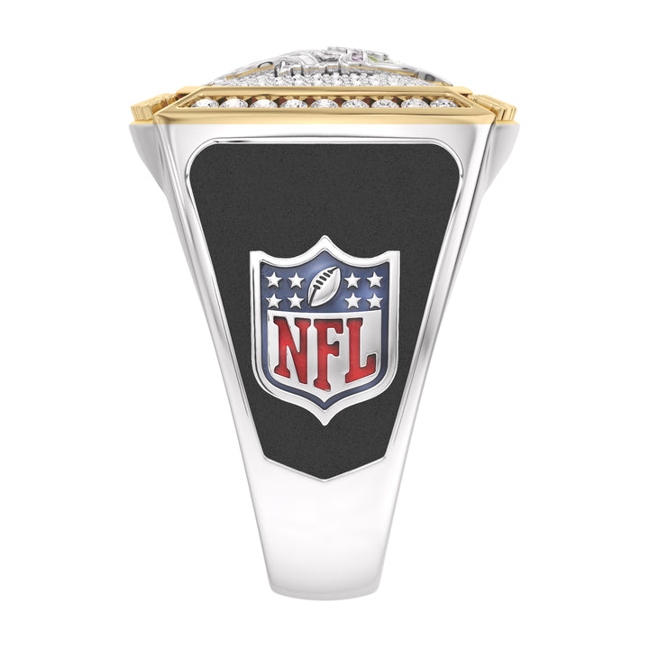 NFL MINNESOTA VIKINGS MEN'S CUSTOM RING with 1/2 CTTW Diamonds, 10K Yellow Gold and Sterling Silver