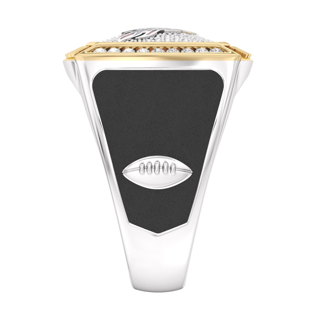 NFL TENNESSEE TITANS MEN'S CUSTOM RING with 1/2 CTTW Diamonds, 10K Yellow Gold and Sterling Silver