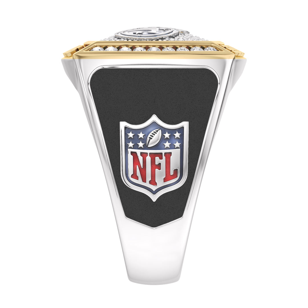 NFL TENNESSEE TITANS MEN'S CUSTOM RING with 1/2 CTTW Diamonds, 10K Yellow Gold and Sterling Silver