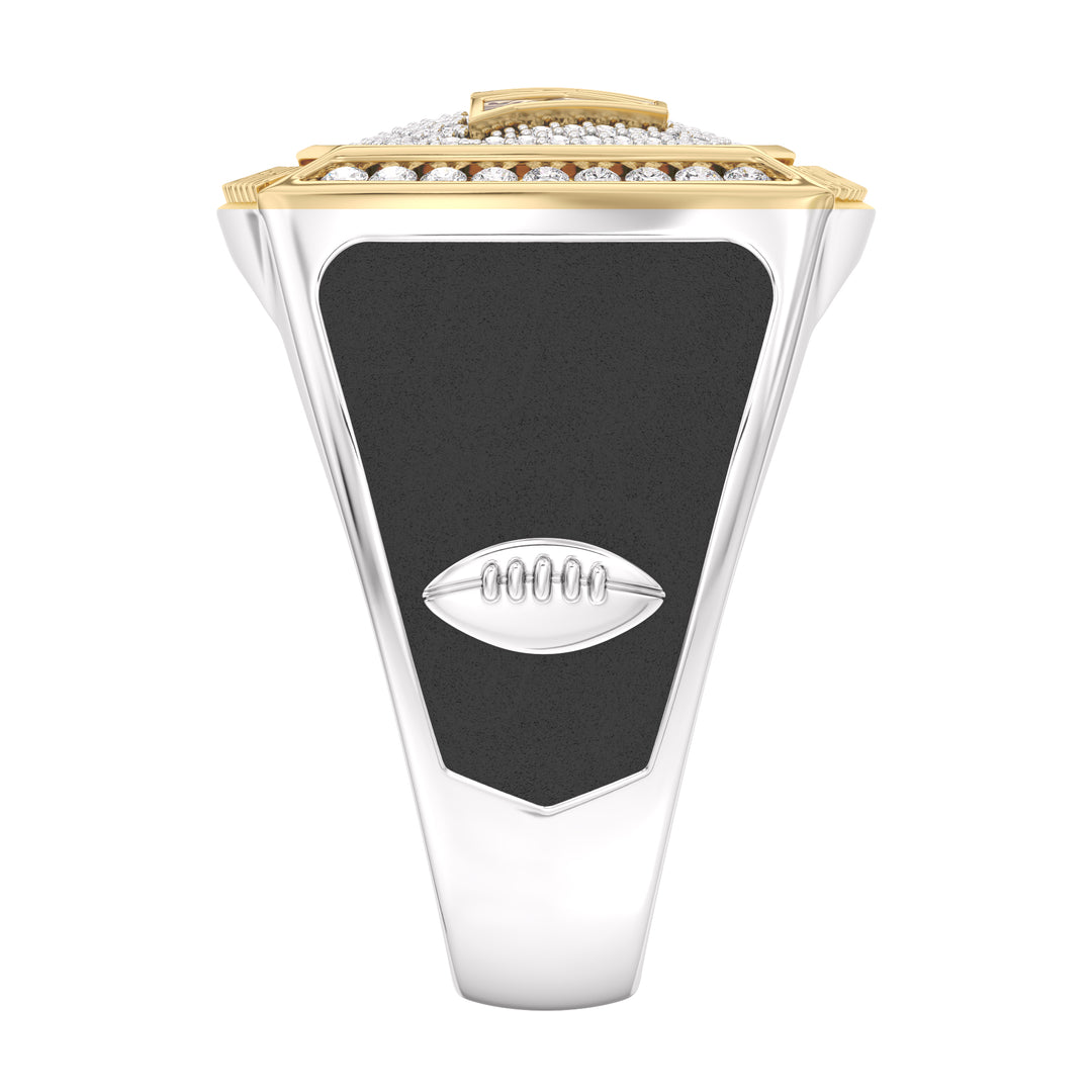 NFL WASHINGTON COMMANDERS MEN'S CUSTOM RING with 1/2 CTTW Diamonds, 10K Yellow Gold and Sterling Silver