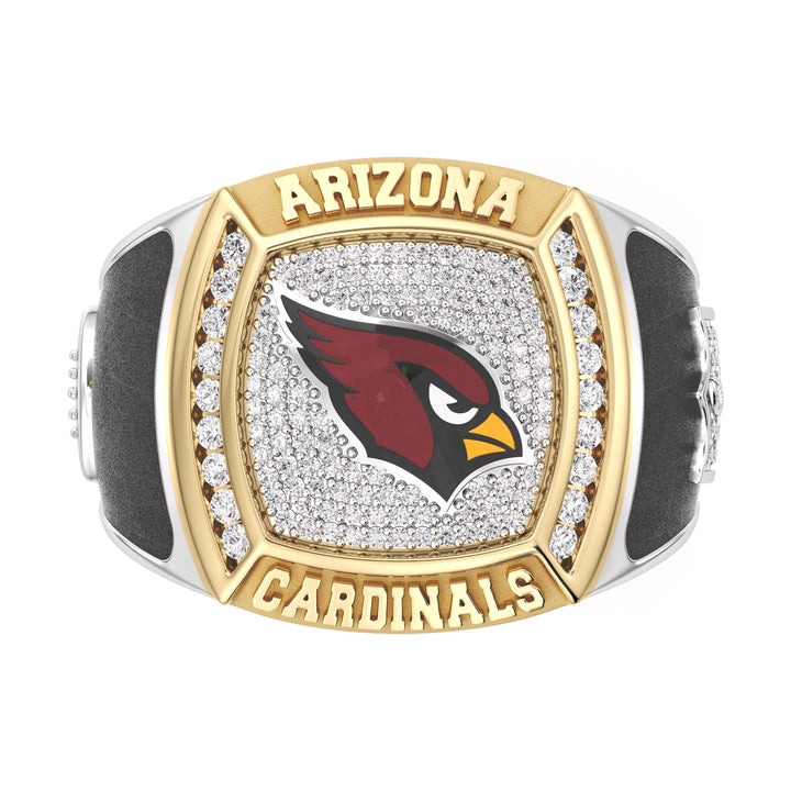 NFL ARIZONA CARDINALS MEN'S CUSTOM RING with 1/2 CTTW Diamonds, 10K Yellow Gold and Sterling Silver