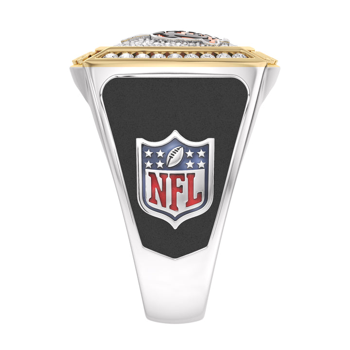 NFL CHICAGO BEARS MEN'S CUSTOM RING with 1/2 CTTW Diamonds, 10K Yellow Gold and Sterling Silver