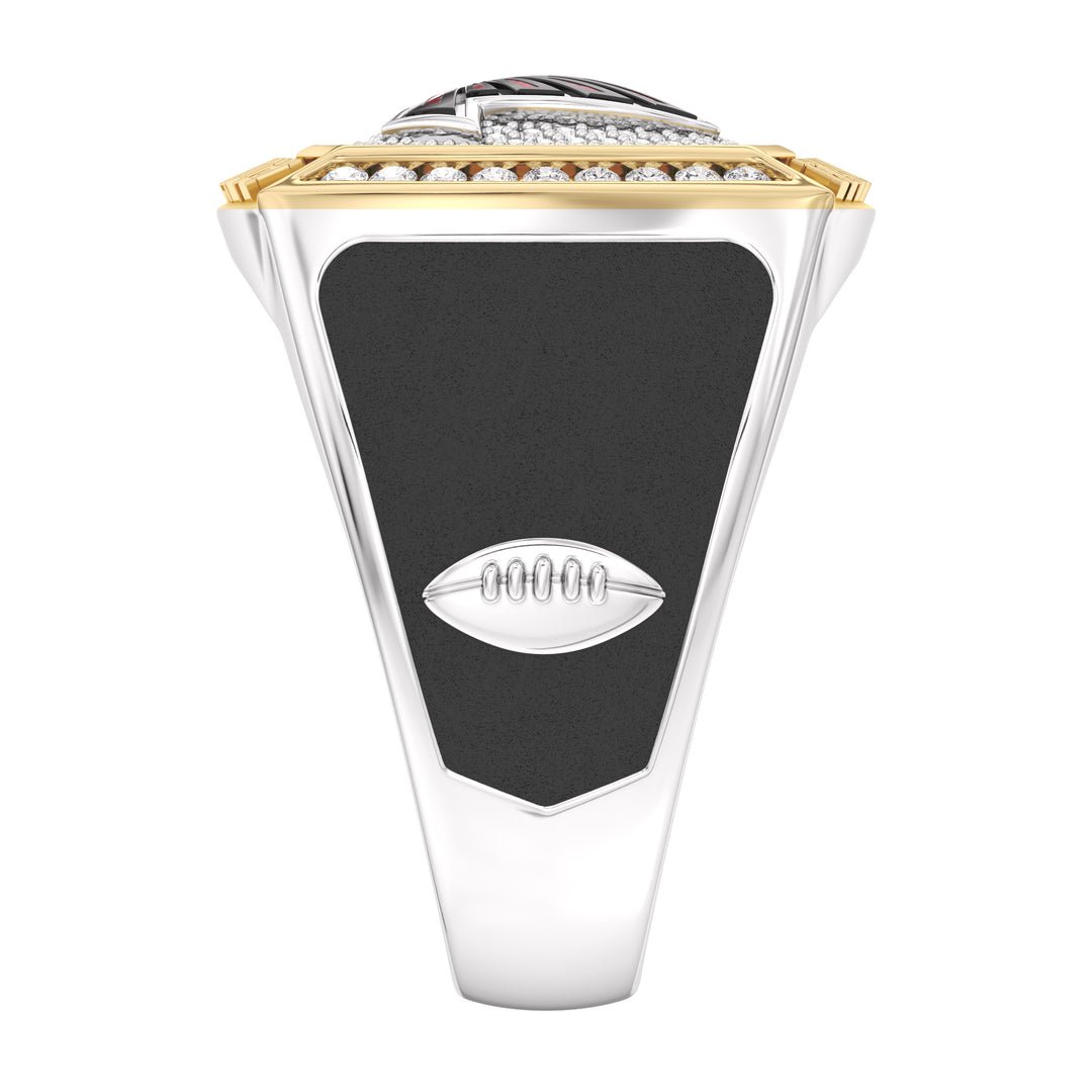 NFL ATLANTA FALCONS MEN'S CUSTOM RING with 1/2 CTTW Diamonds, 10K Yellow Gold and Sterling Silver