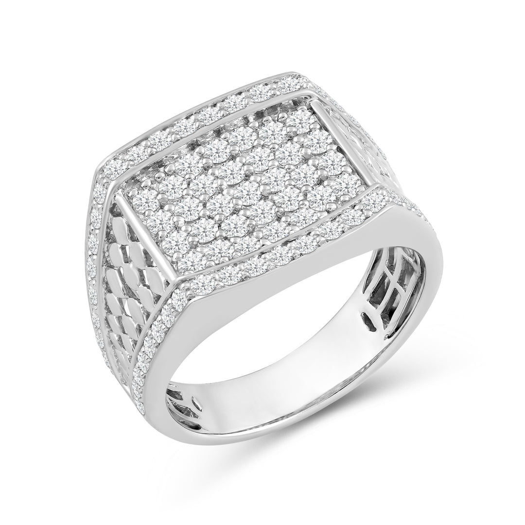 RAISED EDGE MEN'S DRIPZ RING
with Cubic Zirconia Stones and Sterling Silver