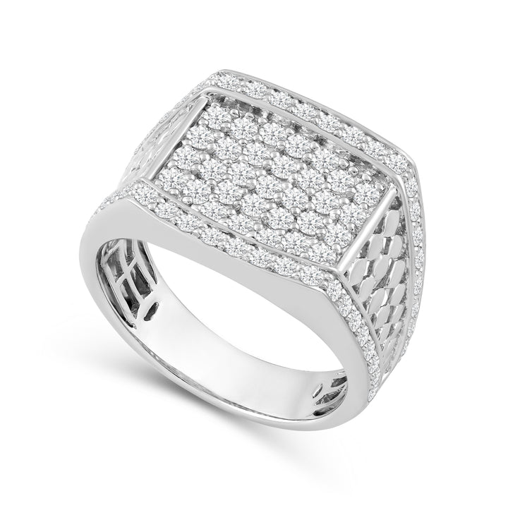 RAISED EDGE MEN'S DRIPZ RING
with Cubic Zirconia Stones and Sterling Silver