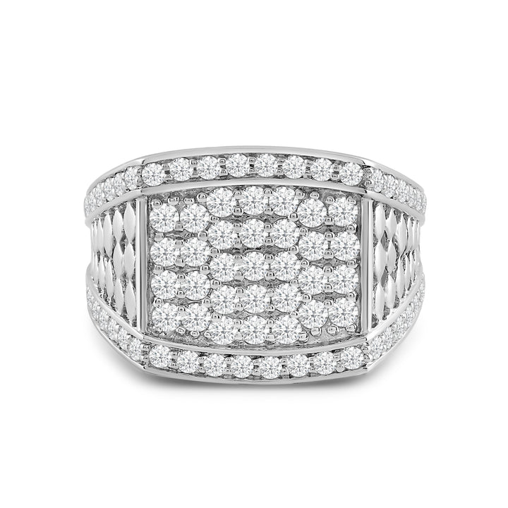 RAISED EDGE MEN'S DRIPZ RING
with Cubic Zirconia Stones and Sterling Silver