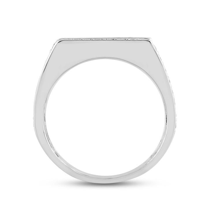 RAISED EDGE MEN'S DRIPZ RING
with Cubic Zirconia Stones and Sterling Silver