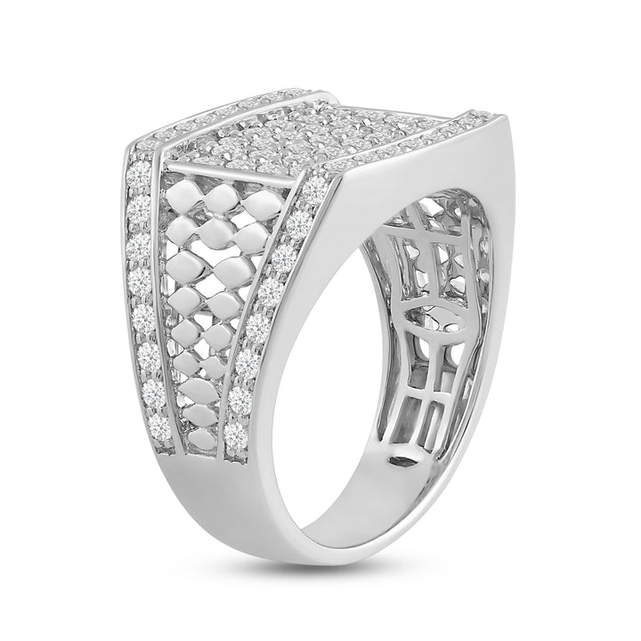 RAISED EDGE MEN'S DRIPZ RING
with Cubic Zirconia Stones and Sterling Silver