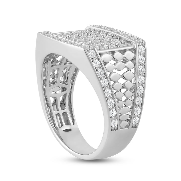 RAISED EDGE MEN'S DRIPZ RING
with Cubic Zirconia Stones and Sterling Silver