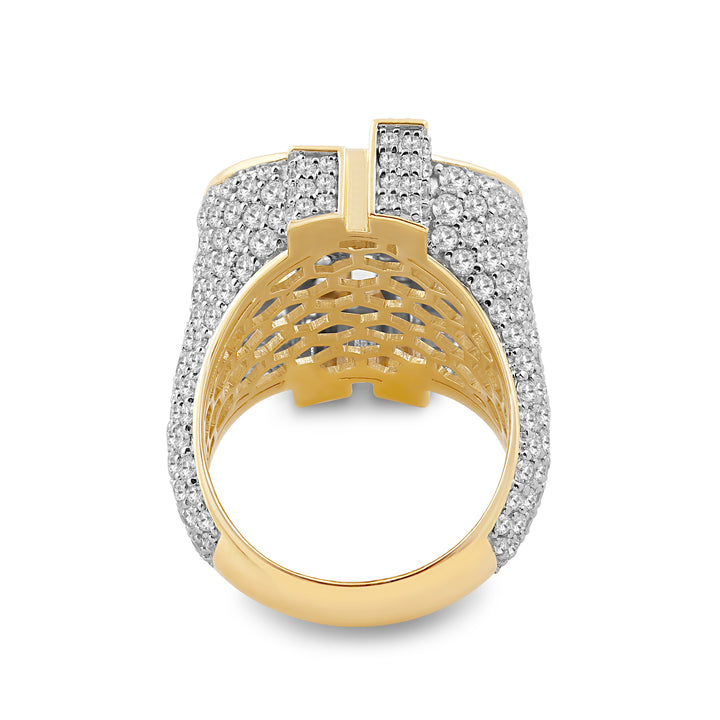 DOLLAR MEN'S DRIPZ RING
with Cubic Zirconia Stones and 14K Yellow Gold and Sterling Silver