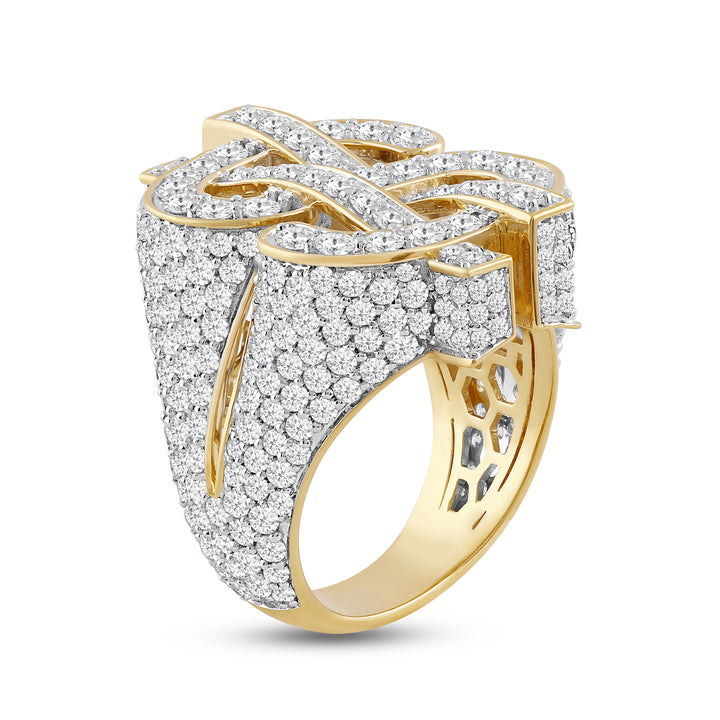 DOLLAR MEN'S DRIPZ RING
with Cubic Zirconia Stones and 14K Yellow Gold and Sterling Silver