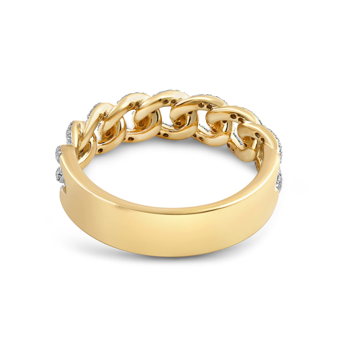 STUDDED CUBAN MEN'S DRIPZ RING
with Cubic Zirconia Stones and 14K Yellow Gold and Sterling Silver