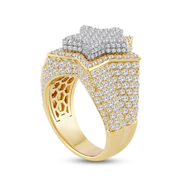 LAYERED STAR MEN'S DRIPZ RING
with Cubic Zirconia Stones and 14K Yellow Gold and Sterling Silver