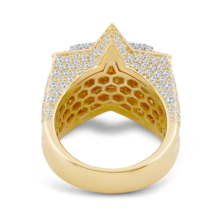 LAYERED STAR MEN'S DRIPZ RING
with Cubic Zirconia Stones and 14K Yellow Gold and Sterling Silver