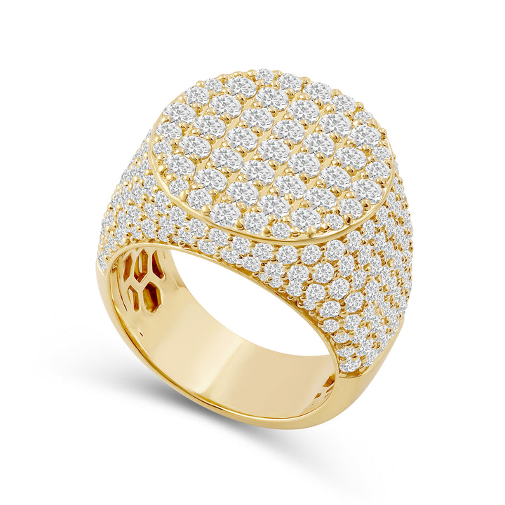 FLAT CIRCLE MEN'S DRIPZ RING
with Cubic Zirconia Stones and 14K Yellow Gold and Sterling Silver