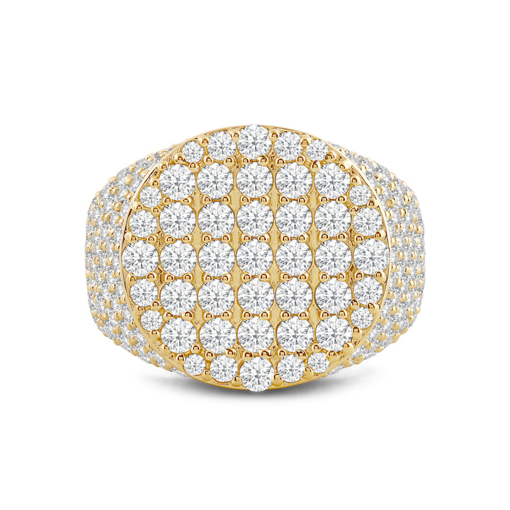 FLAT CIRCLE MEN'S DRIPZ RING
with Cubic Zirconia Stones and 14K Yellow Gold and Sterling Silver