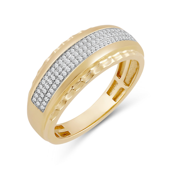 SINGLE ROW MEN'S DRIPZ BAND
with Cubic Zirconia Stones and 14K Yellow Gold over Sterling Silver