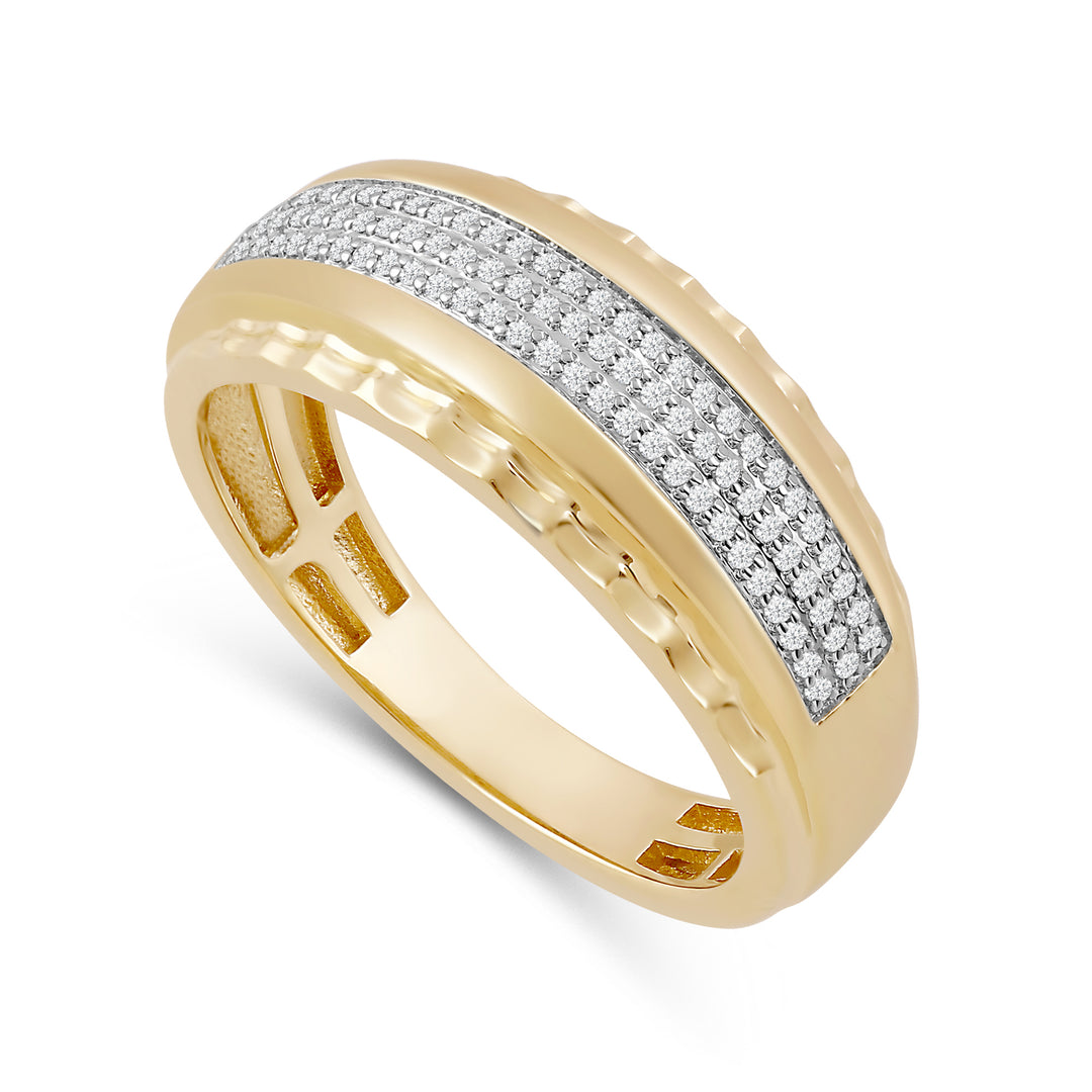 SINGLE ROW MEN'S DRIPZ BAND
with Cubic Zirconia Stones and 14K Yellow Gold over Sterling Silver