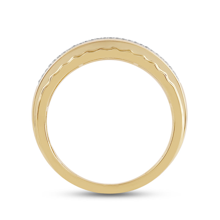 SINGLE ROW MEN'S DRIPZ BAND
with Cubic Zirconia Stones and 14K Yellow Gold over Sterling Silver