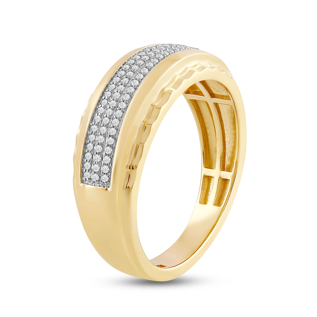 SINGLE ROW MEN'S DRIPZ BAND
with Cubic Zirconia Stones and 14K Yellow Gold over Sterling Silver