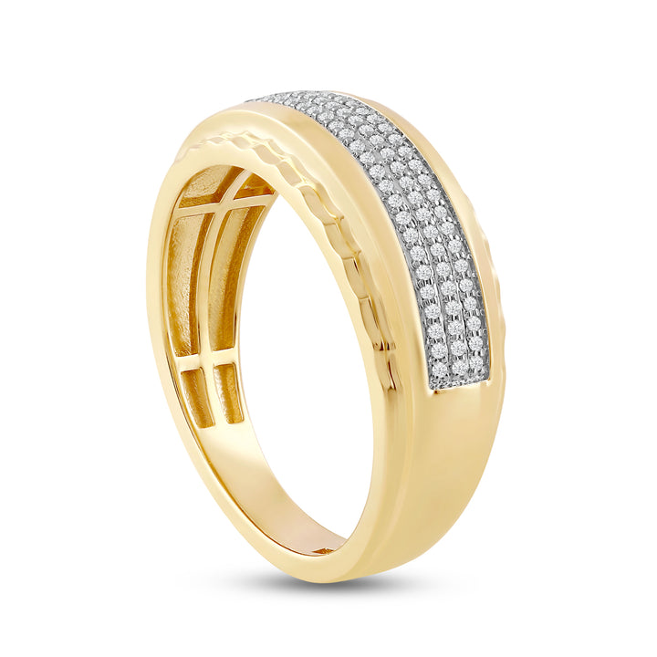 SINGLE ROW MEN'S DRIPZ BAND
with Cubic Zirconia Stones and 14K Yellow Gold over Sterling Silver