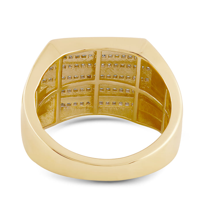 6 STEP LAYERED MEN'S DRIPZ RING
with Cubic Zirconia Stones and 14K Yellow Gold over Sterling Silver