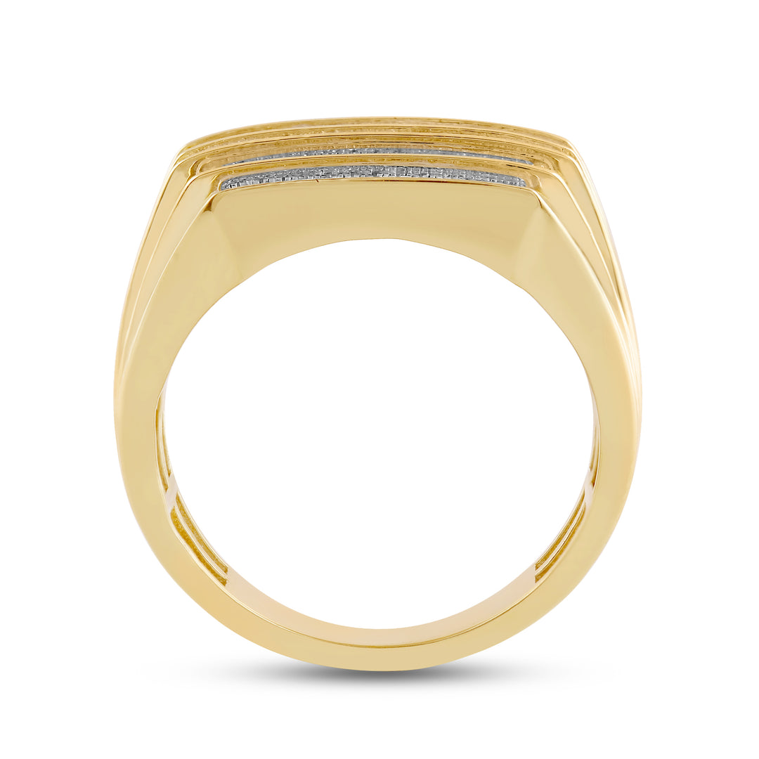 6 STEP LAYERED MEN'S DRIPZ RING
with Cubic Zirconia Stones and 14K Yellow Gold over Sterling Silver