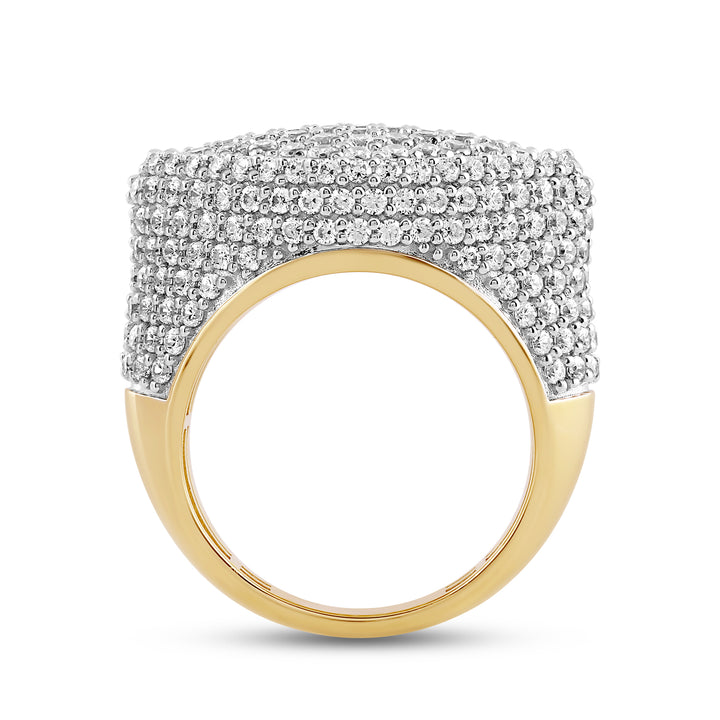 MARQUISE UNISEX DRIPZ RING with Cubic Zirconia Stones and 14K Yellow Gold over Sterling Silver