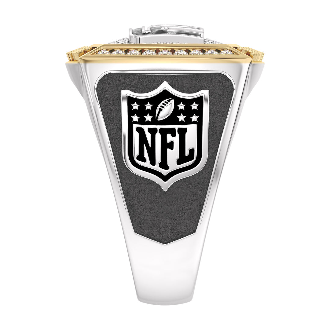 NFL NEW YORK GIANTS MEN'S TEAM RING with 1/2 CTTW Diamonds, 10K Yellow Gold and Sterling Silver