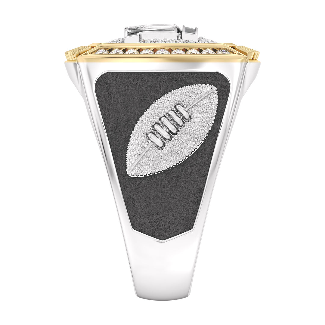 NFL NEW YORK GIANTS MEN'S TEAM RING with 1/2 CTTW Diamonds, 10K Yellow Gold and Sterling Silver