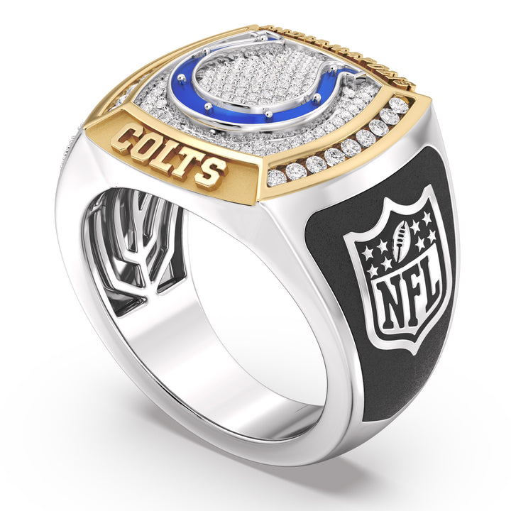 NFL INDIANAPOLIS COLTS MEN'S TEAM RING with 1/2 CTTW Diamonds, 10K Yellow Gold and Sterling Silver