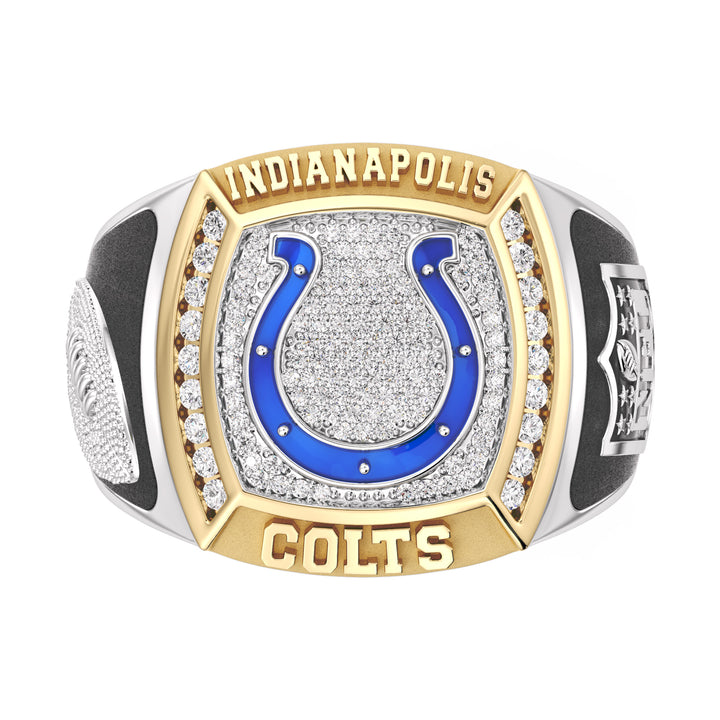 NFL INDIANAPOLIS COLTS MEN'S TEAM RING with 1/2 CTTW Diamonds, 10K Yellow Gold and Sterling Silver