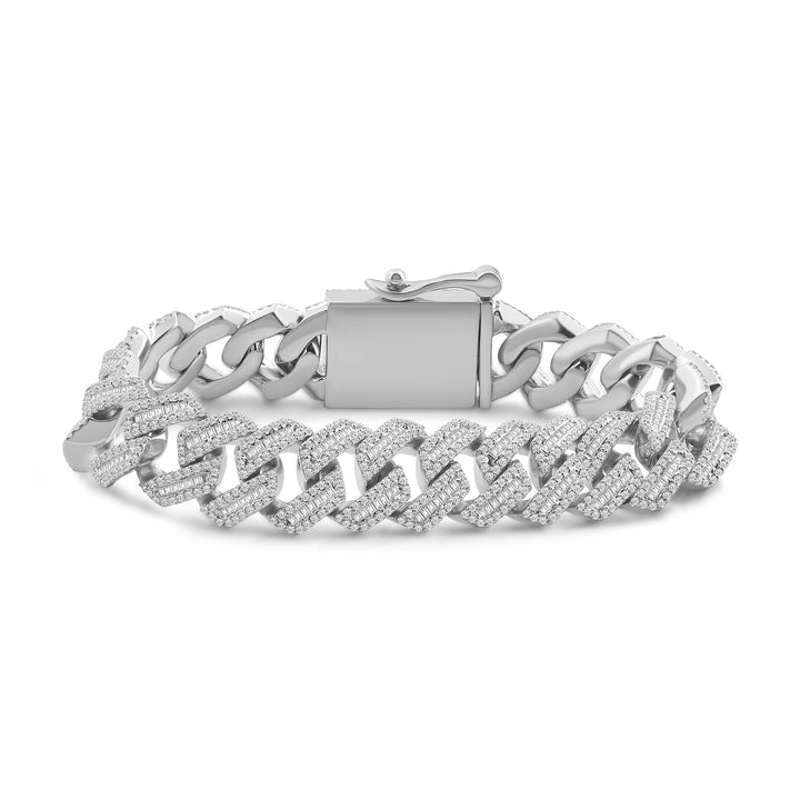 14MM CUBAN MEN'S DRIPZ BAGUETTE BRACELET
with Cubic Zirconia Stones and Sterling Silver