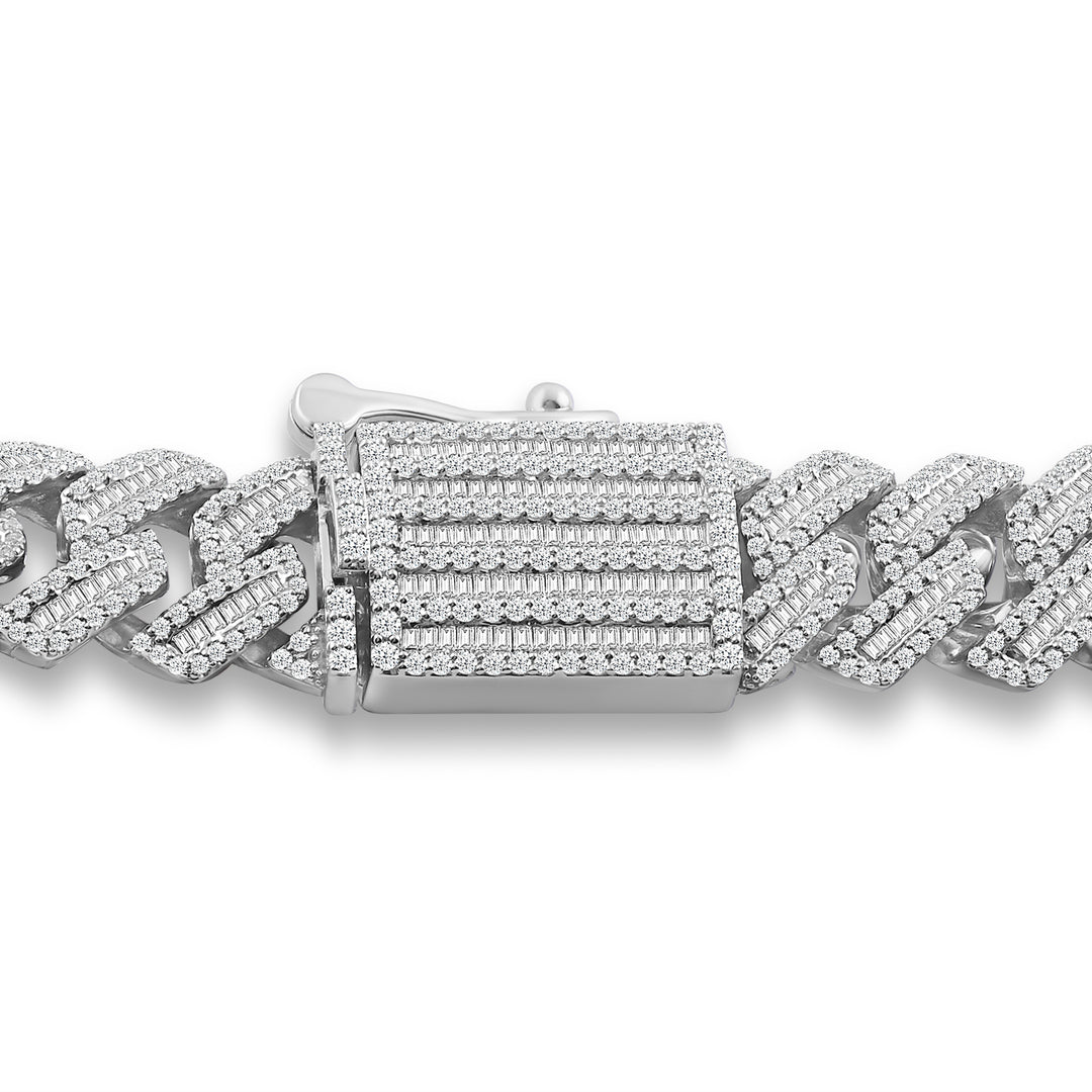 14MM CUBAN MEN'S DRIPZ BAGUETTE BRACELET
with Cubic Zirconia Stones and Sterling Silver