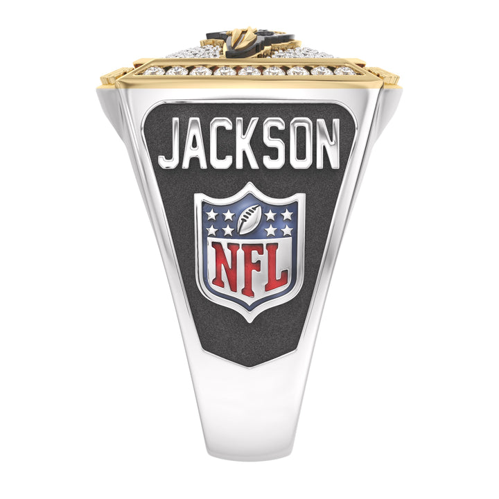 LAMAR JACKSON MEN'S AUTOGRAPH RING with 1/2 CTTW Diamonds, 10K Yellow Gold and Sterling Silver